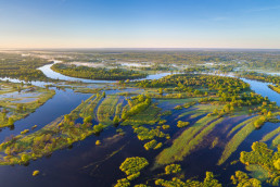 Aerial photos with a drone over the River Pripyat, Polesie, Belarus. © Viktar Malyshchyts